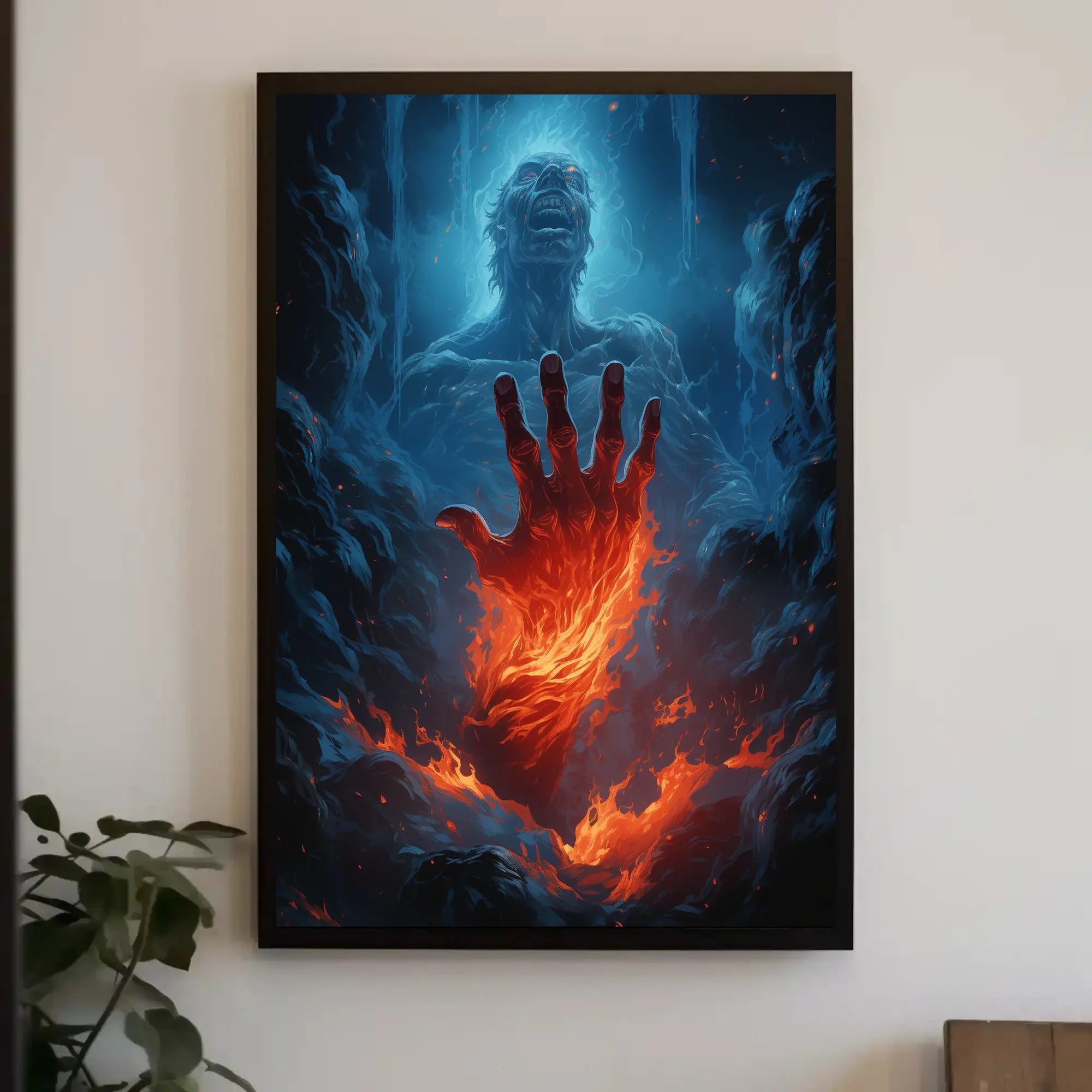 Fiery Transformation in Mythical Realm Sci-Fi Poster PosterGoat