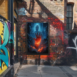 Fiery Transformation in Mythical Realm Sci-Fi Poster PosterGoat
