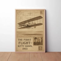 First Flight Wright Brothers Historical Aviation Poster PosterGoat