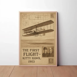 First Flight Wright Brothers Historical Aviation Poster PosterGoat