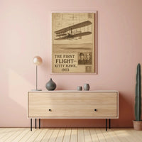 First Flight Wright Brothers Historical Aviation Poster PosterGoat