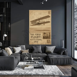 First Flight Wright Brothers Historical Aviation Poster PosterGoat