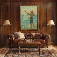 Fishing at Dawn: Impressionistic Artistic or Pop Culture Poster PosterGoat