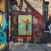 Fishing at Dawn: Impressionistic Artistic or Pop Culture Poster PosterGoat