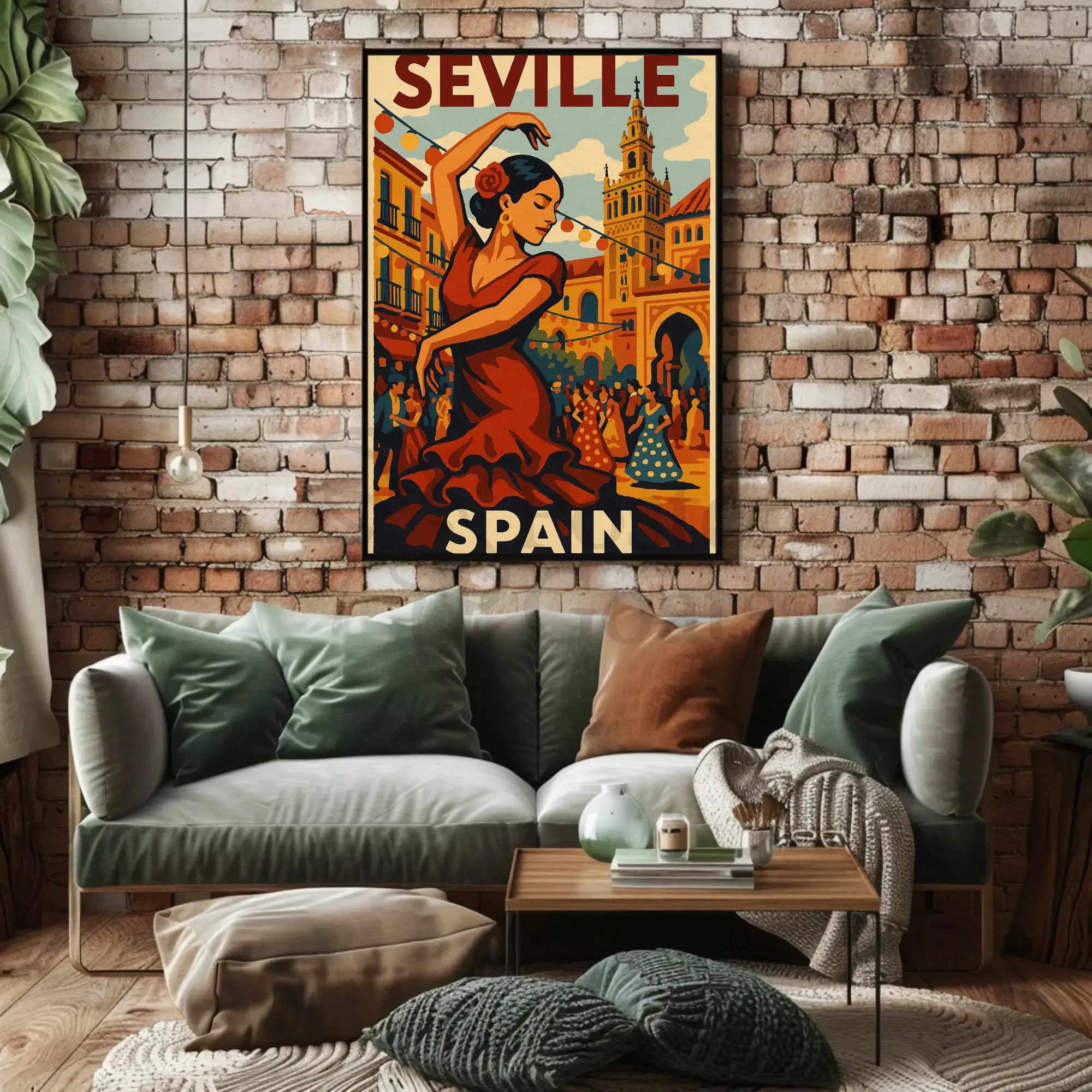 Flamenco Spirit Seville Travel Vintage Artistic Poster PosterGoat