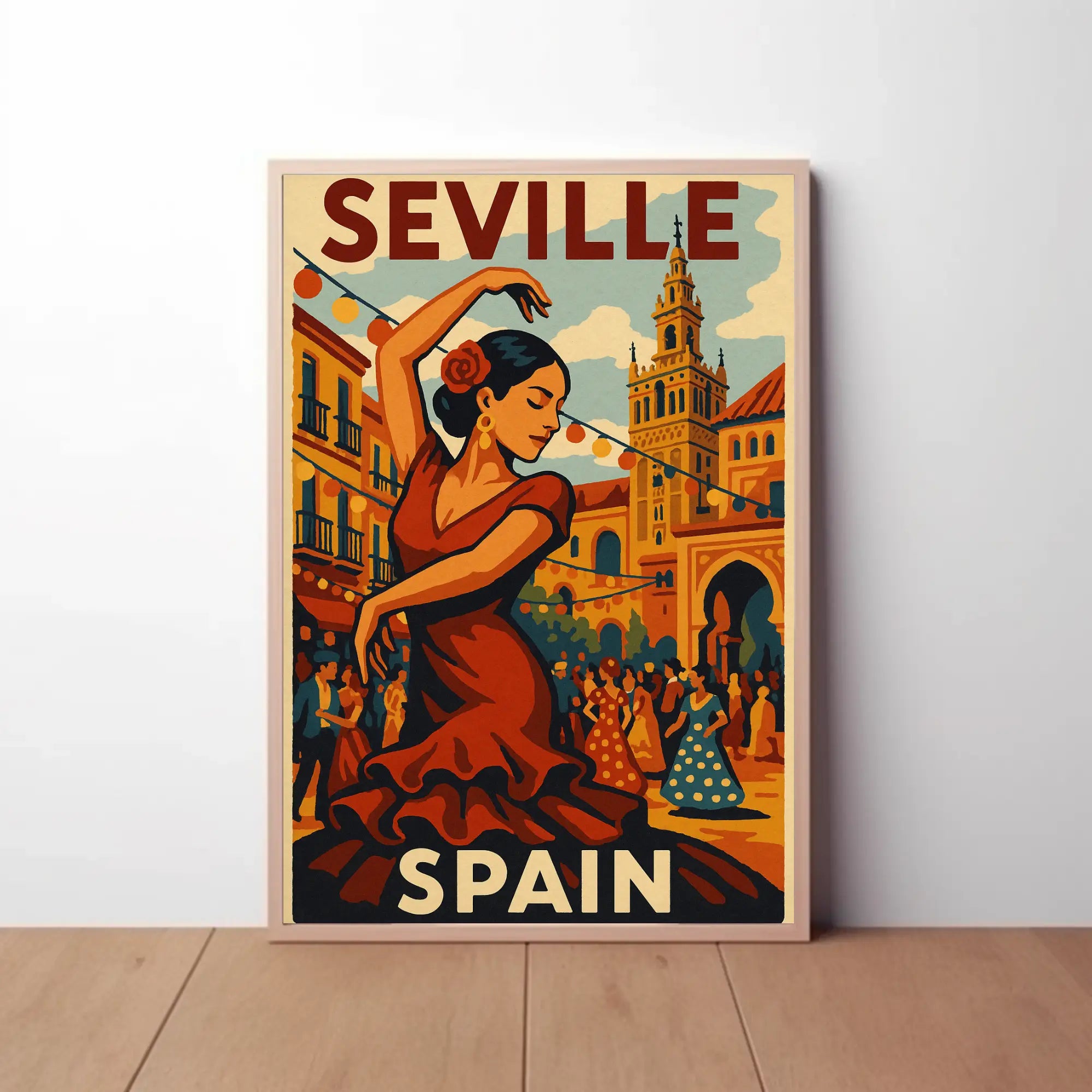 Flamenco Spirit Seville Travel Vintage Artistic Poster PosterGoat