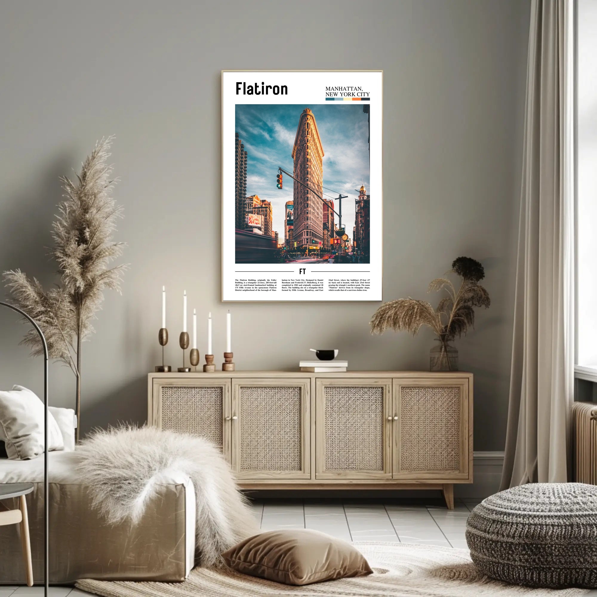 Flatiron Building Manhattan, New York Travel Poster PosterGoat