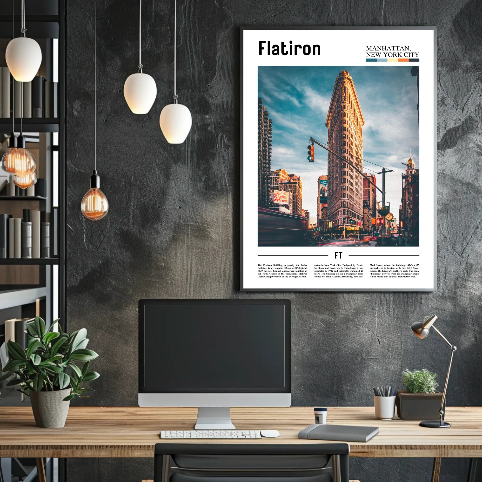 Flatiron Building Manhattan, New York Travel Poster PosterGoat