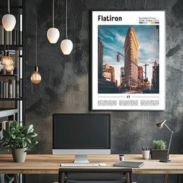 Flatiron Building Manhattan, New York Travel Poster PosterGoat