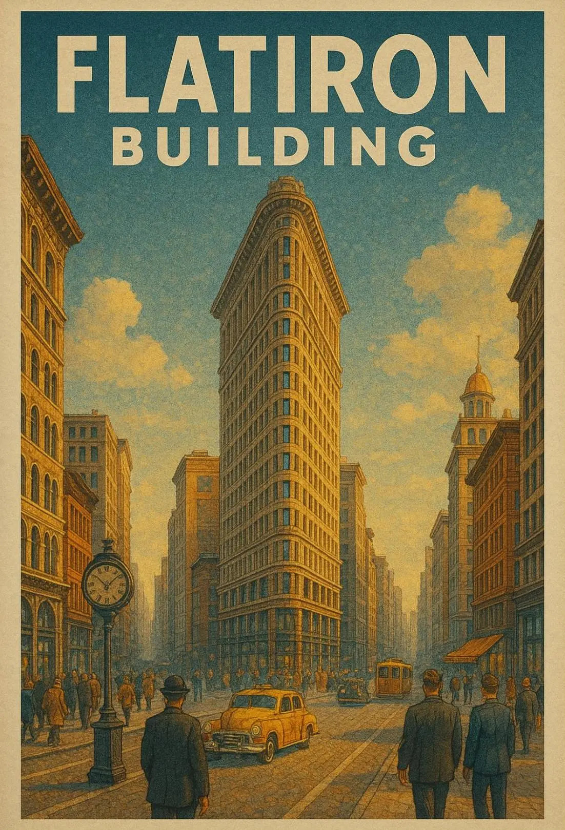 Flatiron Building Vintage New York City Travel Poster PosterGoat