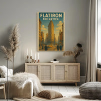 Flatiron Building Vintage New York City Travel Poster PosterGoat