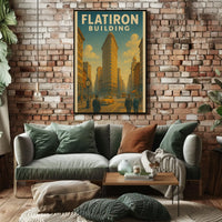 Flatiron Building Vintage New York City Travel Poster PosterGoat
