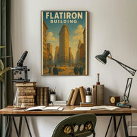 Flatiron Building Vintage New York City Travel Poster PosterGoat