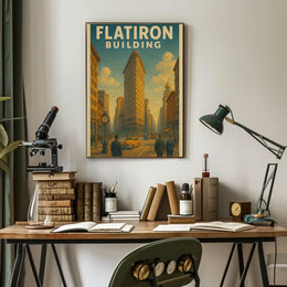 Flatiron Building Vintage New York City Travel Poster PosterGoat