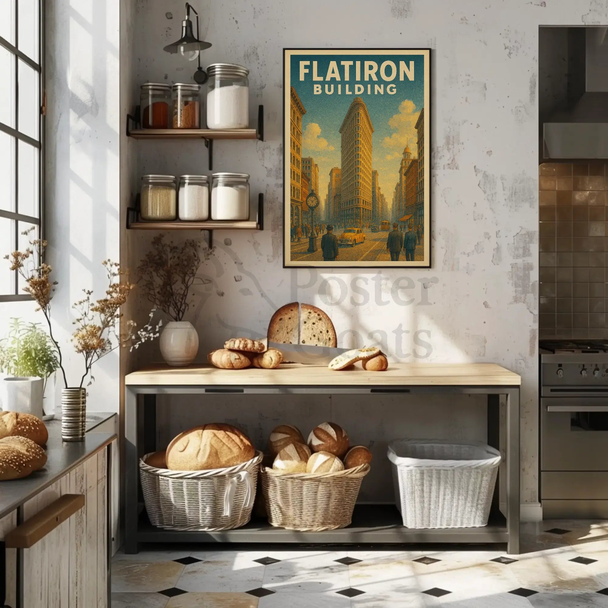 Flatiron Building Vintage New York City Travel Poster PosterGoat