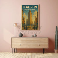 Flatiron Building Vintage New York City Travel Poster PosterGoat