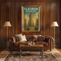 Flatiron Building Vintage New York City Travel Poster PosterGoat
