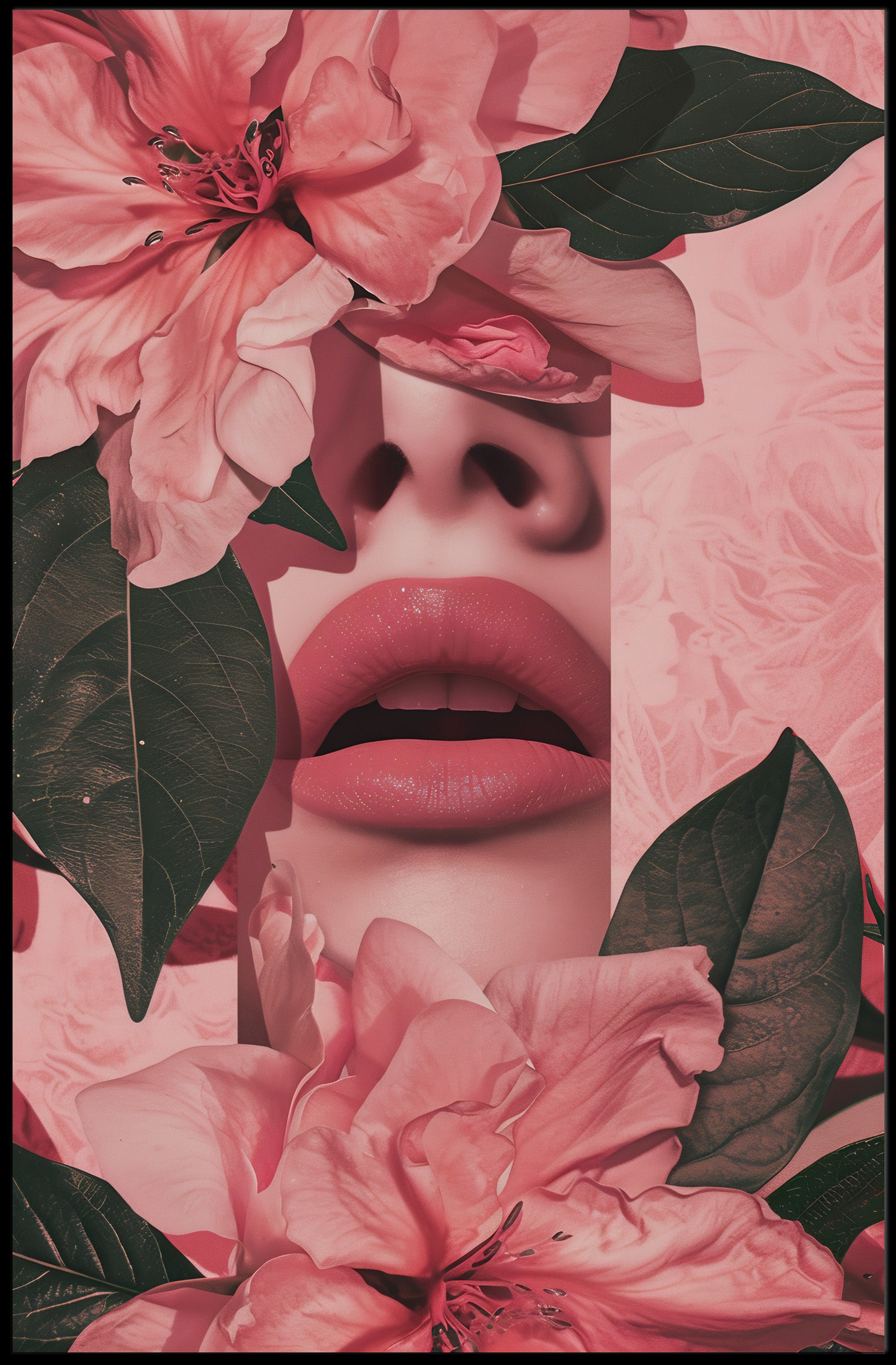 Floral Harmony: Surreal Woman Nature Artistic Poster PosterGoat