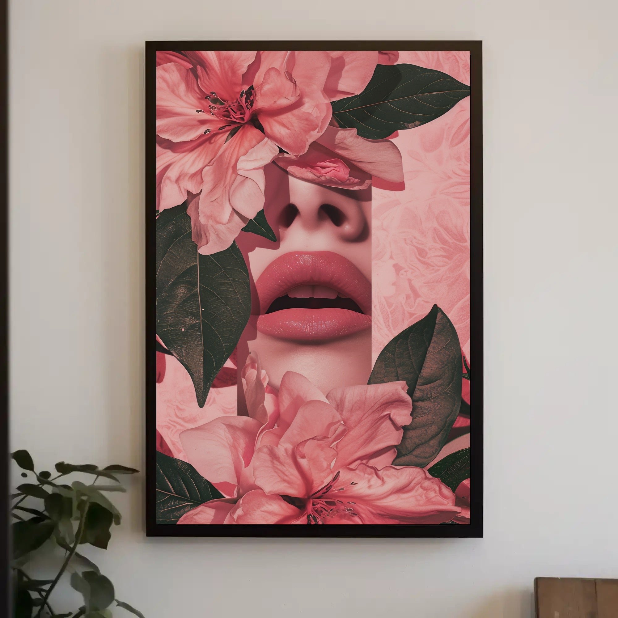Floral Harmony: Surreal Woman Nature Artistic Poster PosterGoat