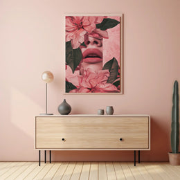 Floral Harmony: Surreal Woman Nature Artistic Poster PosterGoat
