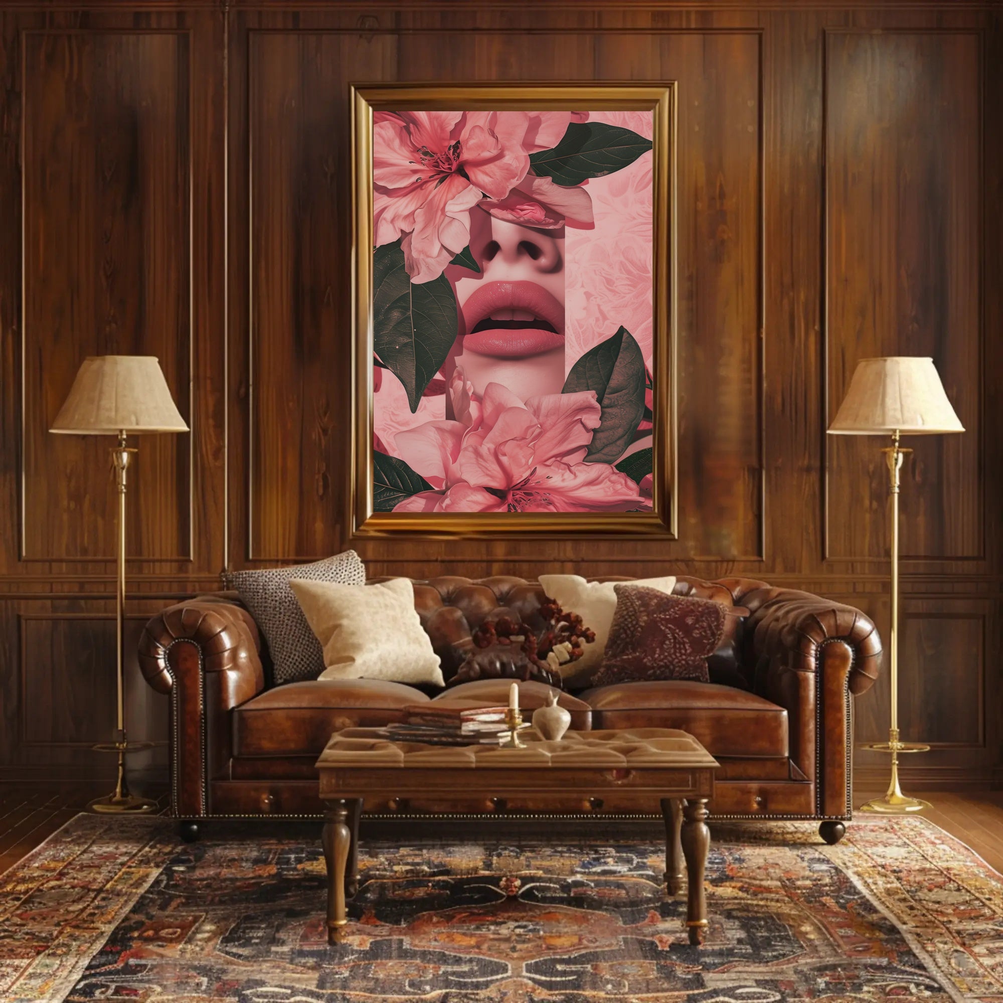 Floral Harmony: Surreal Woman Nature Artistic Poster PosterGoat