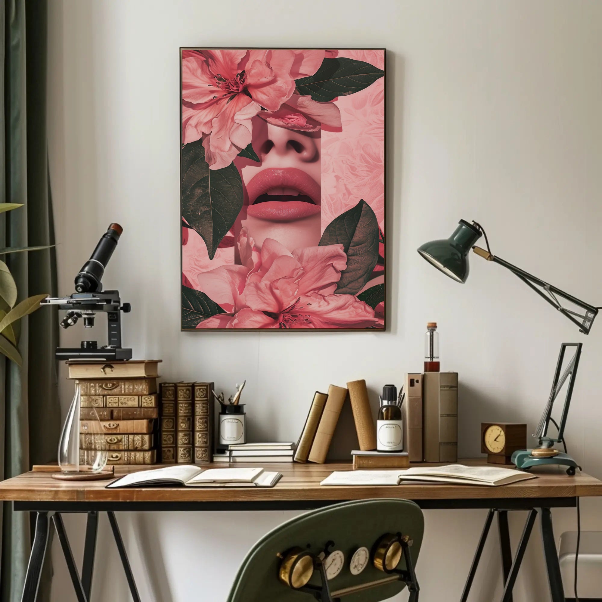 Floral Harmony: Surreal Woman Nature Artistic Poster PosterGoat