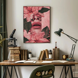 Floral Harmony: Surreal Woman Nature Artistic Poster PosterGoat