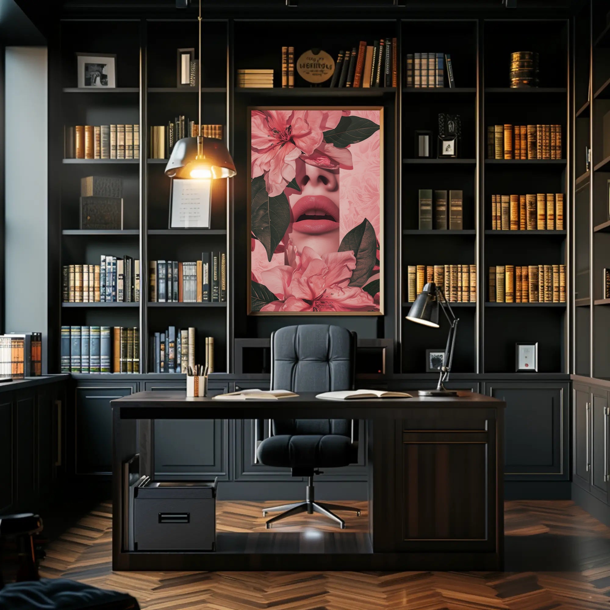 Floral Harmony: Surreal Woman Nature Artistic Poster PosterGoat