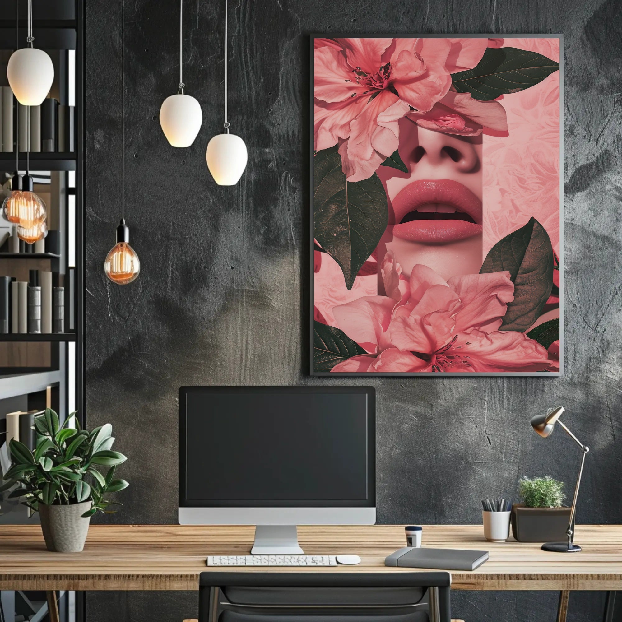 Floral Harmony: Surreal Woman Nature Artistic Poster PosterGoat