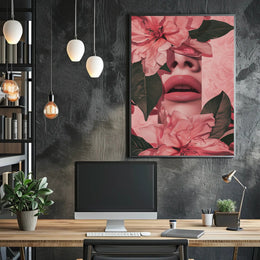 Floral Harmony: Surreal Woman Nature Artistic Poster PosterGoat
