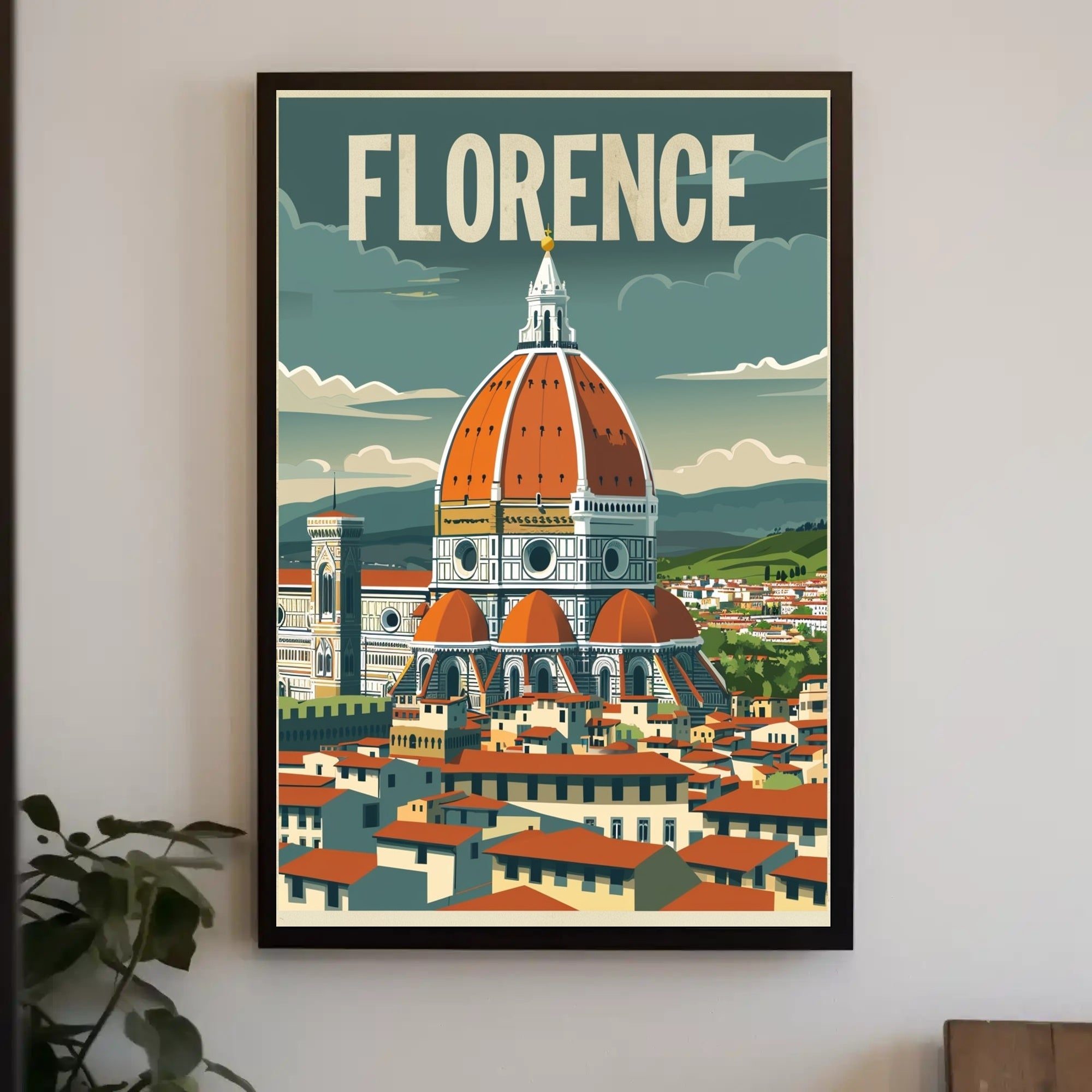 Florence Cathedral Vintage  Art Poster PosterGoat