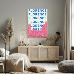 Florence Skyline in Pastel, Modern Travel Poster PosterGoat