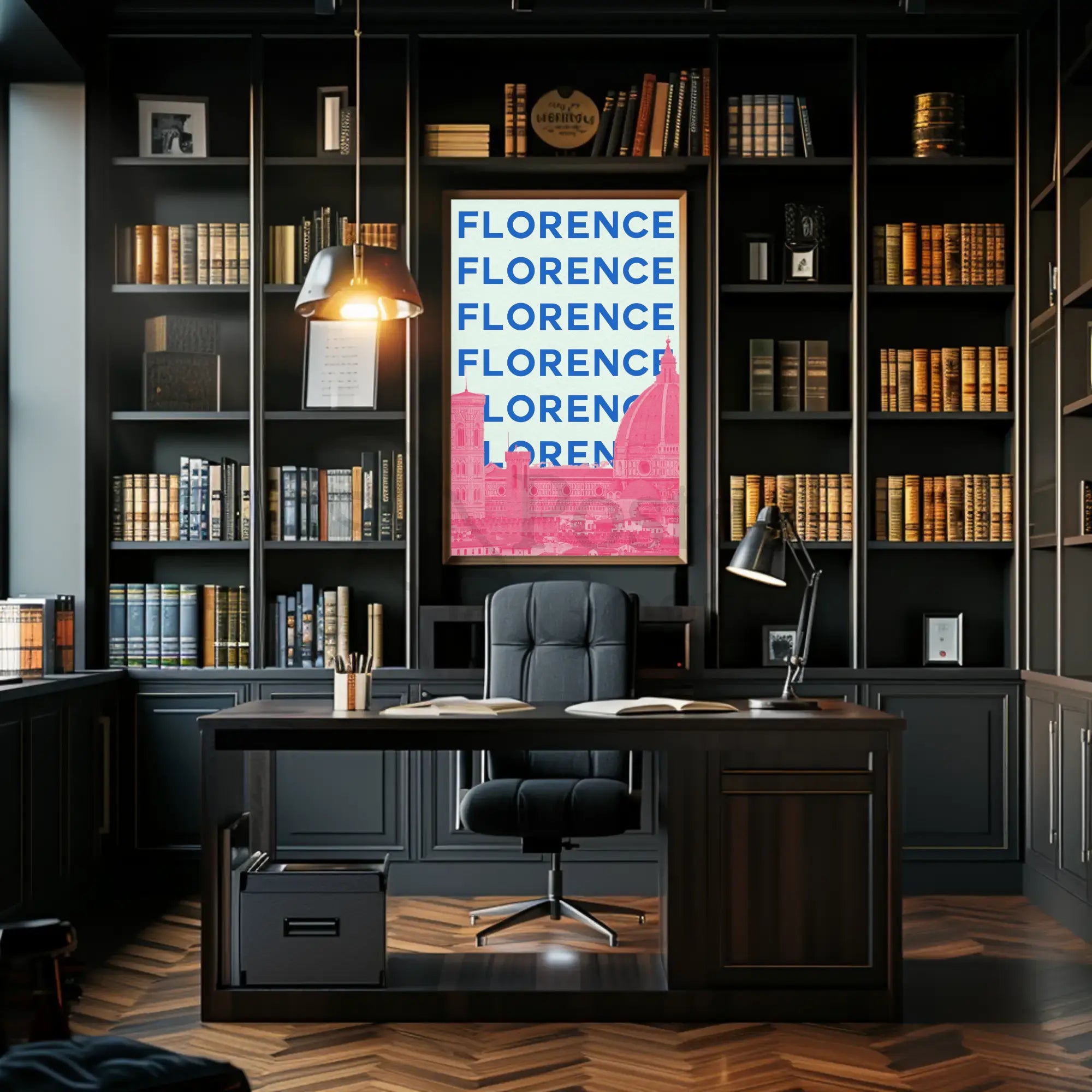 Florence Skyline in Pastel, Modern Travel Poster PosterGoat