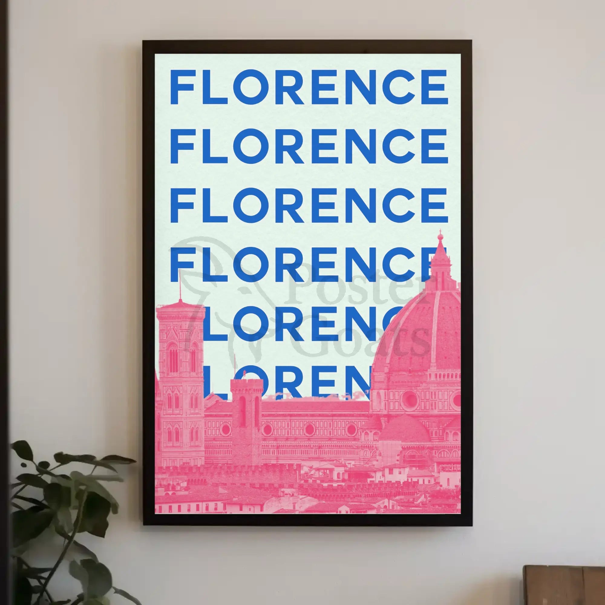 Florence Skyline in Pastel, Modern Travel Poster PosterGoat