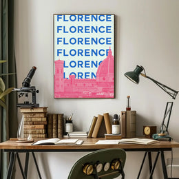 Florence Skyline in Pastel, Modern Travel Poster PosterGoat