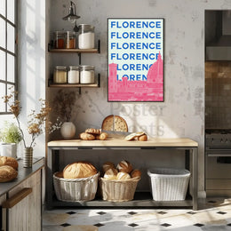 Florence Skyline in Pastel, Modern Travel Poster PosterGoat