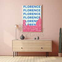 Florence Skyline in Pastel, Modern Travel Poster PosterGoat