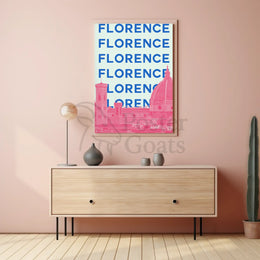 Florence Skyline in Pastel, Modern Travel Poster PosterGoat