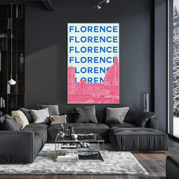 Florence Skyline in Pastel, Modern Travel Poster PosterGoat