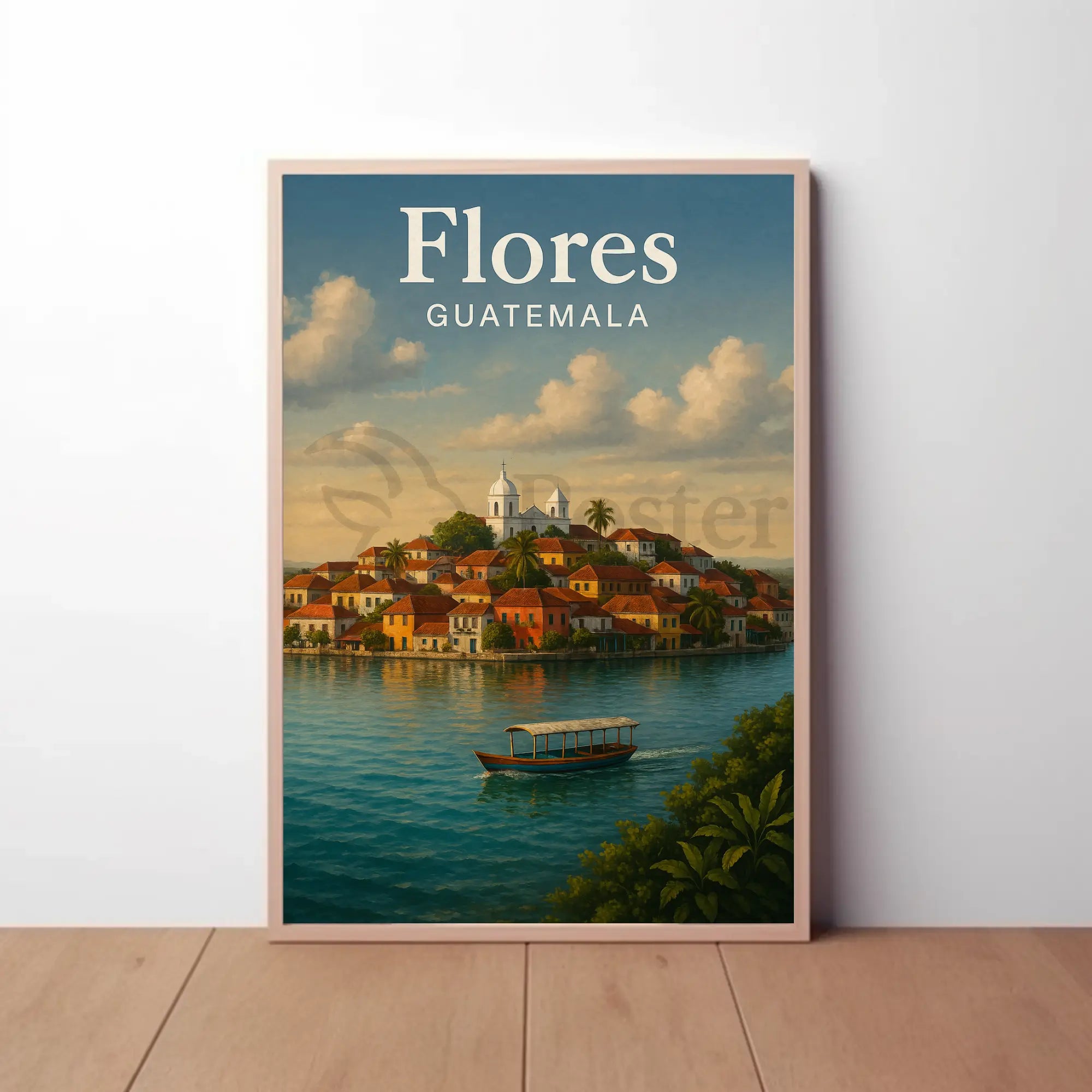 Flores Guatemala Travel Poster PosterGoat