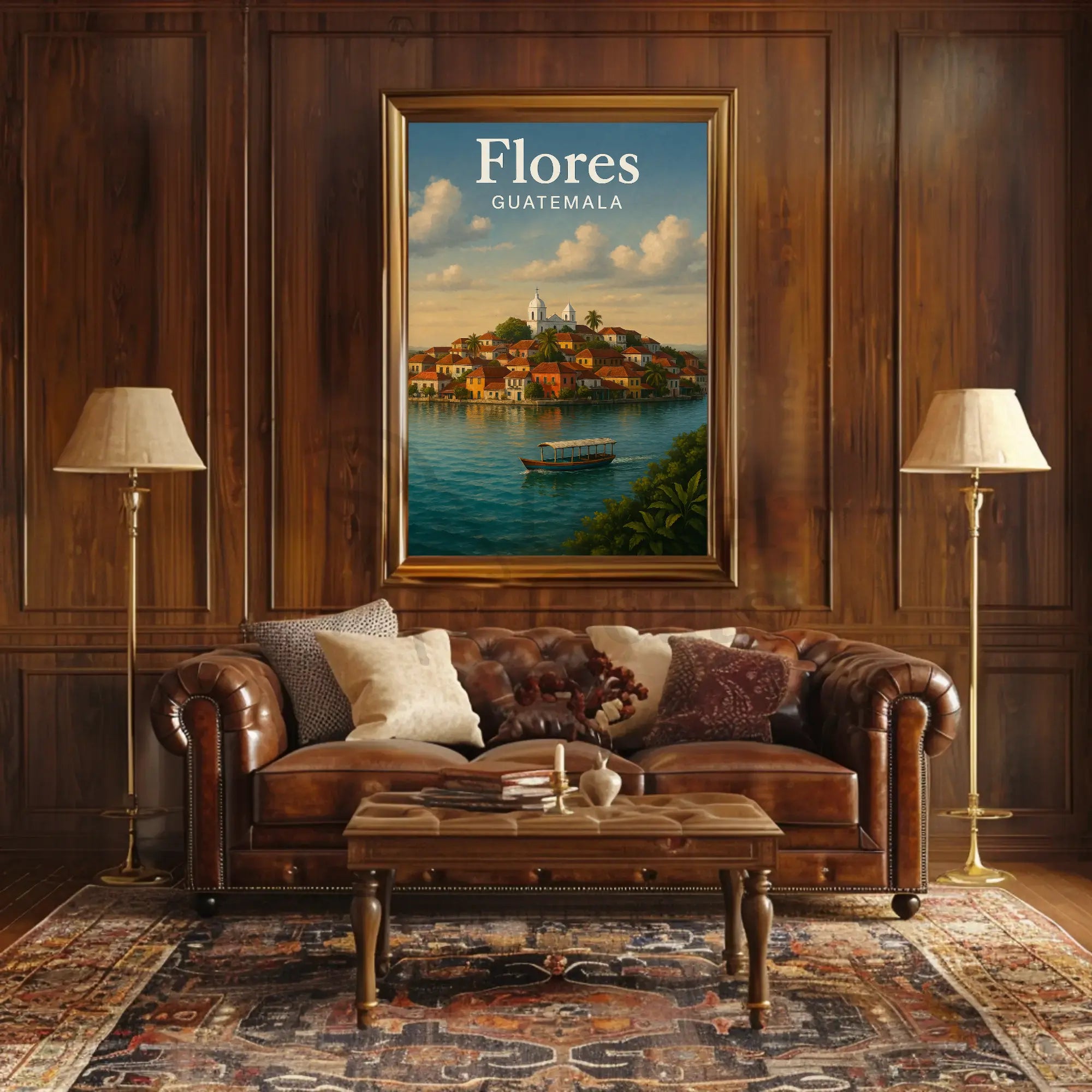 Flores Guatemala Travel Poster PosterGoat