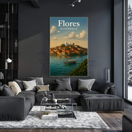 Flores Guatemala Travel Poster PosterGoat