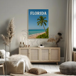 Florida Beach Retreat Vintage Travel Poster PosterGoat