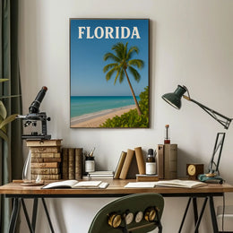 Florida Beach Retreat Vintage Travel Poster PosterGoat