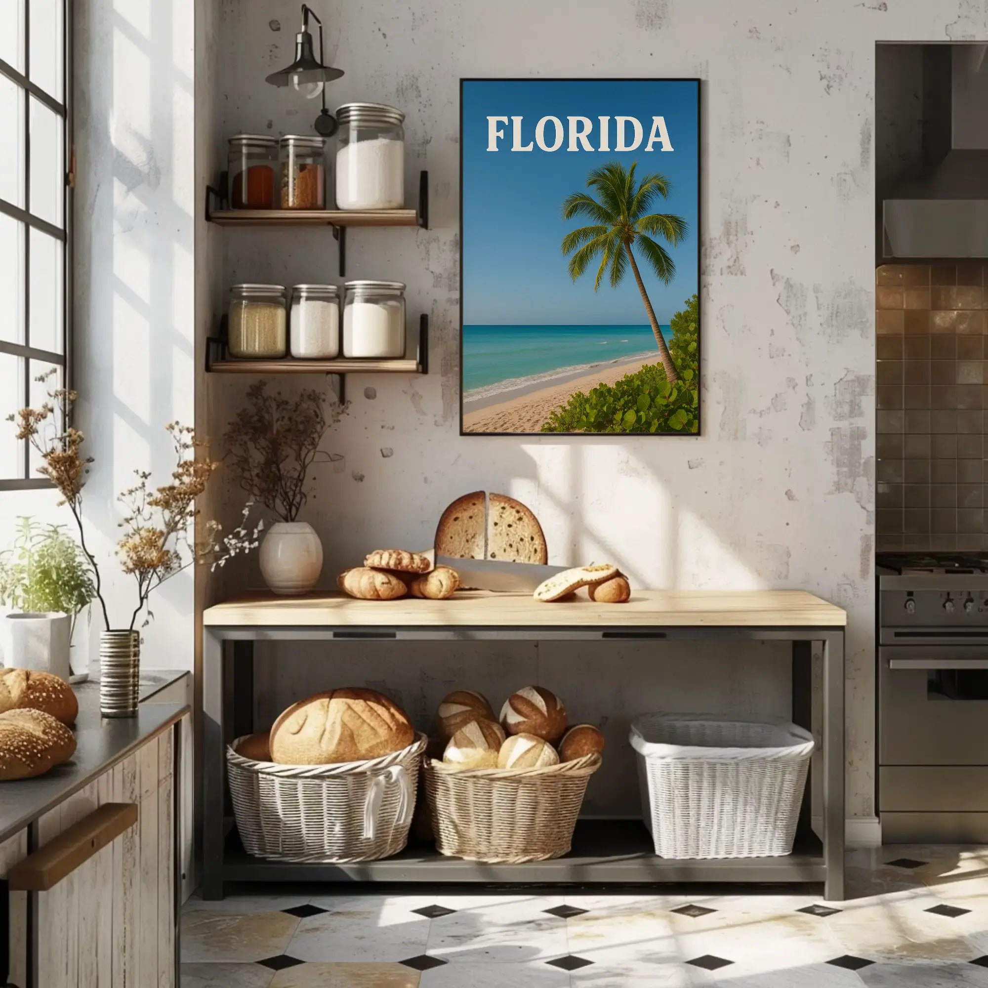 Florida Beach Retreat Vintage Travel Poster PosterGoat
