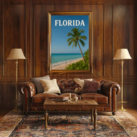 Florida Beach Retreat Vintage Travel Poster PosterGoat