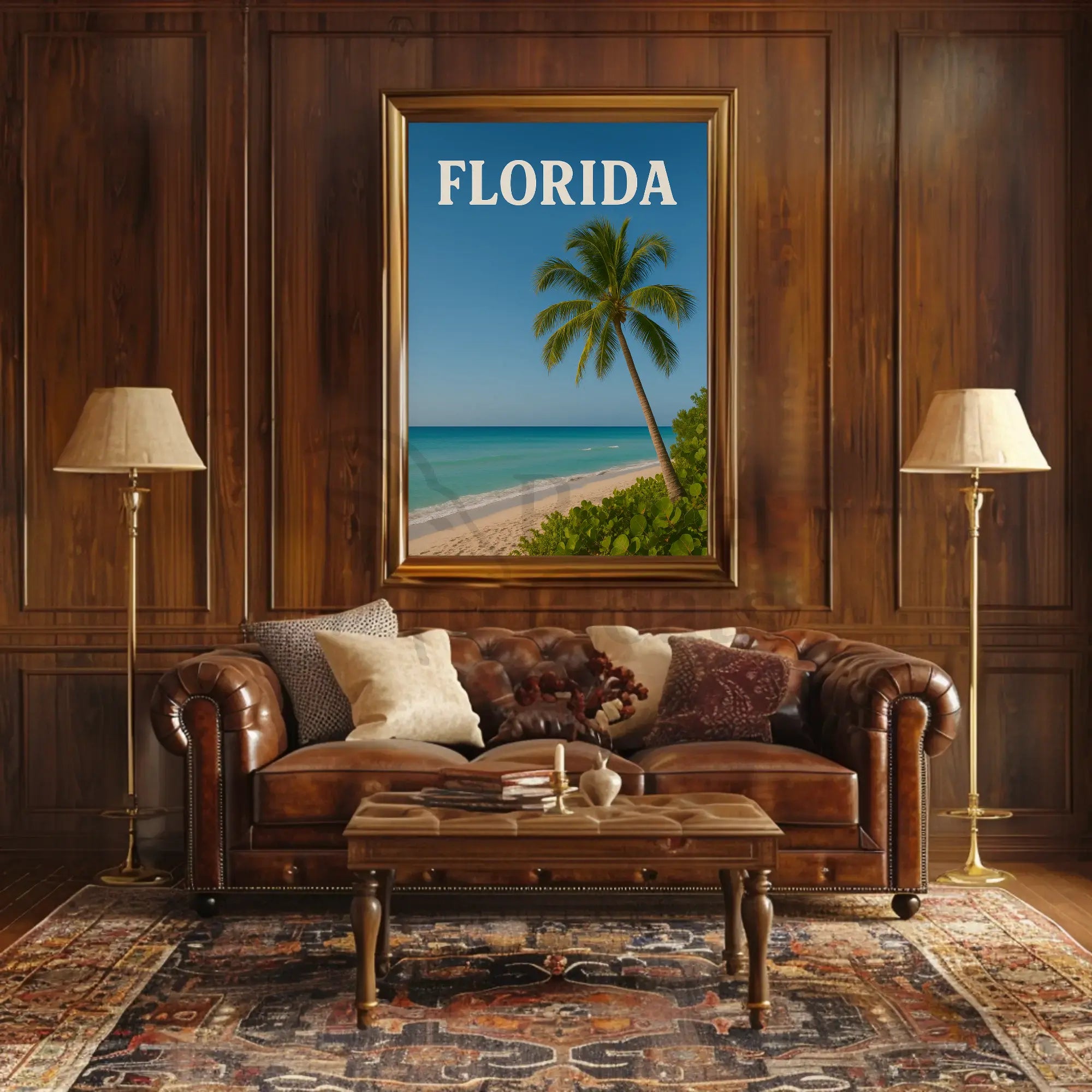 Florida Beach Retreat Vintage Travel Poster PosterGoat