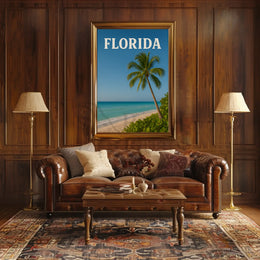 Florida Beach Retreat Vintage Travel Poster PosterGoat