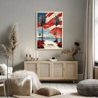 Florida Beach Skyline Vintage Travel Poster PosterGoat