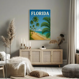 Florida Coastal Paradise: Vintage Retro Travel Poster PosterGoat